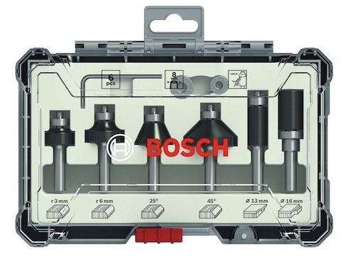 🪵 Bosch Rand  und Kantenfräser Set 6 teilig ab 20,80€ (statt 32€)
