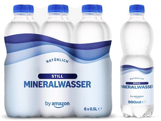 💧 6x 500 ml by Amazon Mineralwasser Still für 1,25€ (statt 2€)   Prime