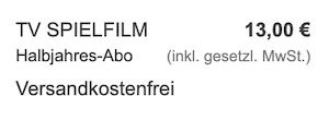 📰 13 Ausgaben TV Spielfilm Abo für 13€ (statt 26€)