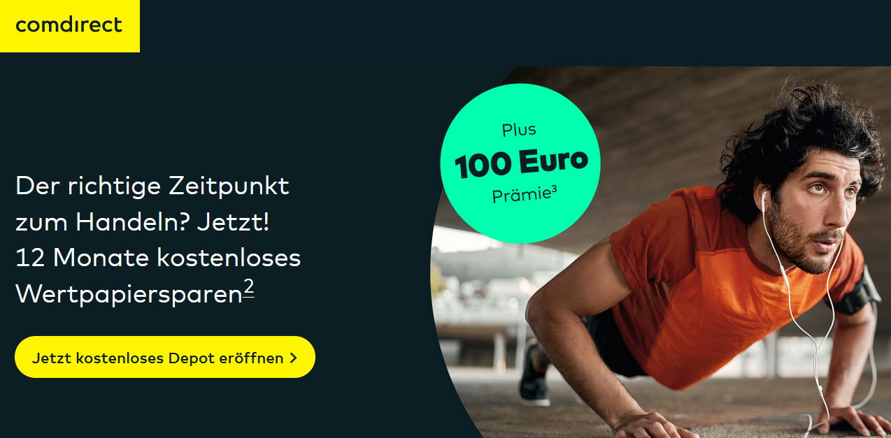 💰 Comdirect: Jetzt kostenloses Depot eröffnen und 100€ abstauben