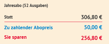 🗞️ Focus Jahresabo (52 Ausgaben) für 50€ (statt 307€)