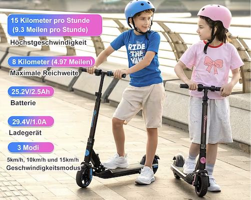 🛴 Evercross Tech EV06C Kinder E Scooter bis 15 km/h für 98€ (statt 150€)