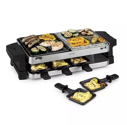 🥓 Klarstein Sirloin Raclette-Grill mit 8 Stahlpfannen für 56,94€ (statt 66€)