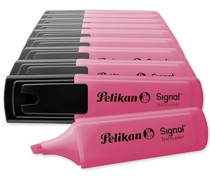 🖍️ 10x Pelikan Textmarker Signal in Leucht-Pink mit Keilspitze für 4,46€ (statt 6€) – Prime