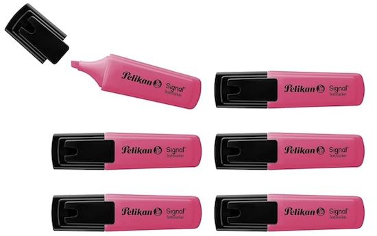 🖍️ 10x Pelikan Textmarker Signal in Leucht Pink mit Keilspitze für 4,46€ (statt 6€)   Prime