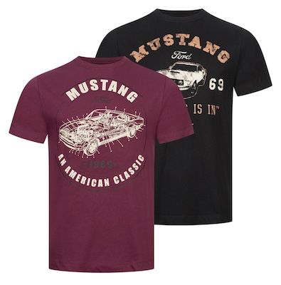 👕 2er Pack Ford Mustang Herren T-Shirts für 16,84€ (statt 31€) – nur S + M