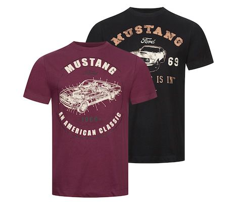 👕 2er Pack Ford Mustang Herren T Shirts für 16,84€ (statt 31€)   nur S + M