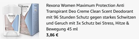 🧴 Rexona Maximum Protection Deo Creme ab 3,86€ (statt 6€)