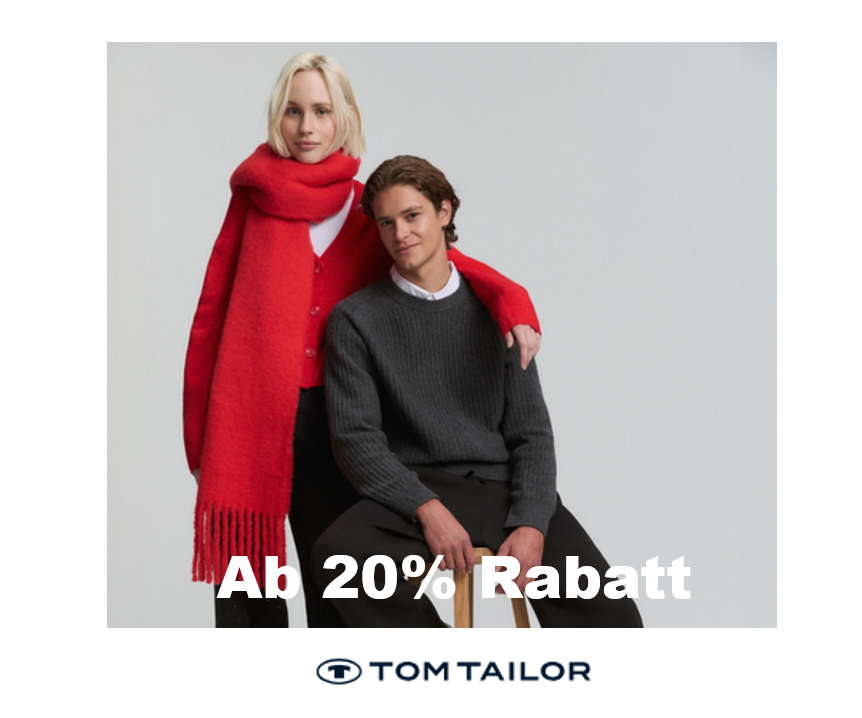 👕🧥 Tom Tailor Flash Sale 20% extra Rabatt – Member 25% bis Mitternacht