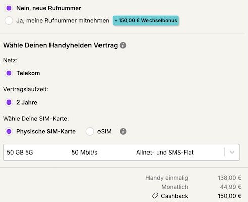 📱 Apple iPhone 17 für 138€ + Telekom Allnet 50GB für 44,99€ mtl. + 💰 300€ Bonus 📱 Apple iPhone 17 für 138€ + Telekom Allnet 50GB für 44,99€ mtl. + 💰 300€ Bonus