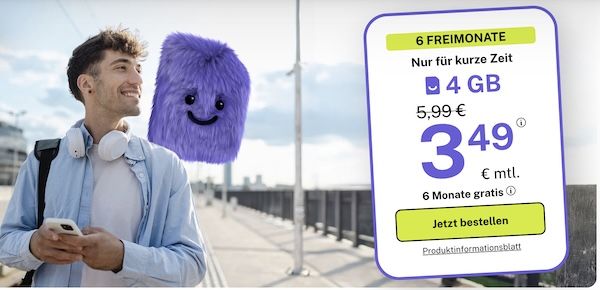 📶 bigSIM 1&1 Allnet Flat mit 4GB 5G für nur 3,49€ mtl. + 6 Monate geschenkt