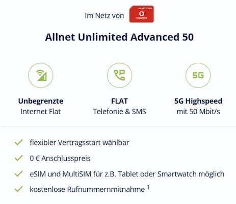 🔥 Tarif KNALLER 📱 Vodafone Allnet unlimited 5G für nur 14,99€ mtl. + 0€ AG 🔥 Tarif KNALLER 📱 Vodafone Allnet unlimited 5G für nur 14,99€ mtl. + 0€ AG