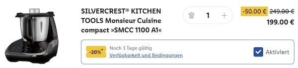🧑‍🍳 Monsieur Cuisine compact mit 2 L Edelstahlbehälter für 199€ (statt 249€)