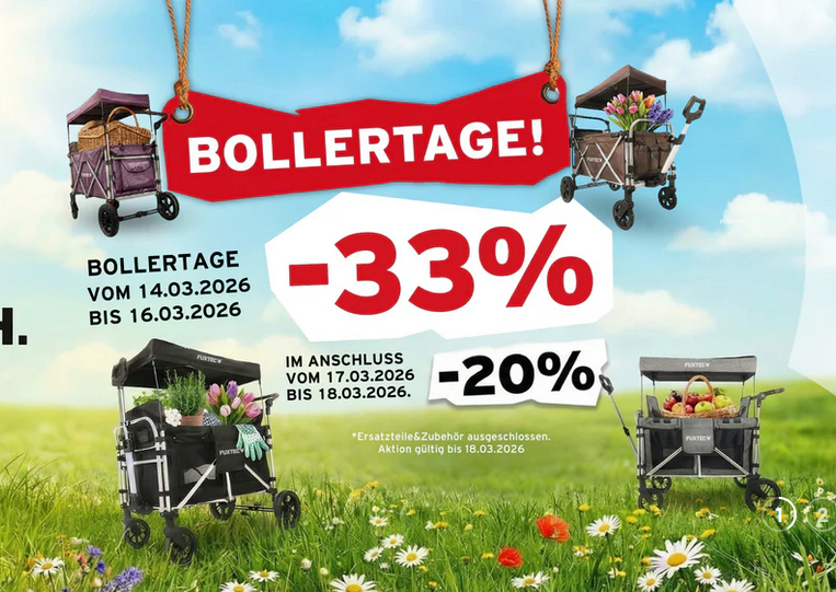 🚜 33% Rabatt auf Fuxtec Bollerwagen – z.B. Luxus Bollerwagen 285,63€ (statt 418€)