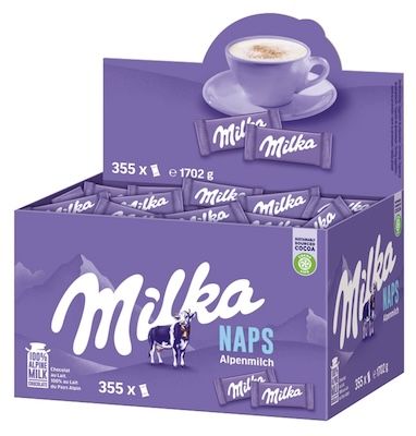 🍫 1,7 Kg Milka Naps Alpenmilch Mini-Schokoladentäfelchen ab 25€ (statt 37€)