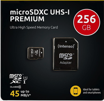 🖥️ Intenso Premium microSDXC 256GB max. 45MB/s für 29,99€ (statt 38€)