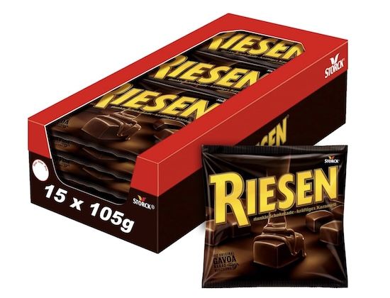 😋 über 1,5kg 🍫 15x Storck Riesen Schokoladen-Bonbons, je 105 g für 12€ (statt 18€) 😋 über 1,5kg 🍫 15x Storck Riesen Schokoladen Bonbons, je 105 g für 12€ (statt 18€)