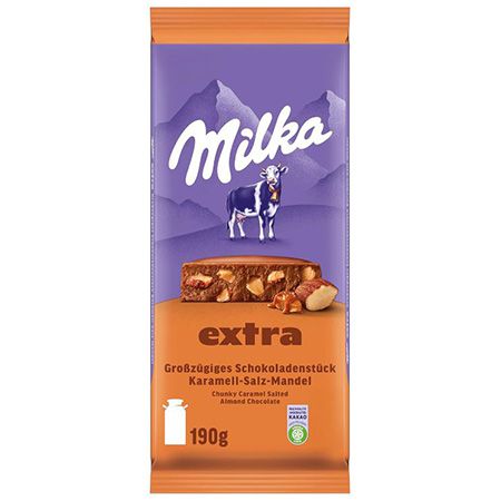 🍫 Milka Extra Karamell Salz Mandel Schokolade, 190g ab 2,84€ (statt 4€)