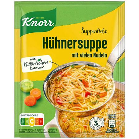 🍲 15x Knorr Suppenliebe Hühnersuppe mit Nudeln (15 x 3 Teller) ab 9,35€ (statt 15€)