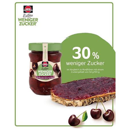 🍒 Schwartau Extra Weniger Zucker Schwarzkirsche, 300g ab 1,99€ (statt 3€) 🍒 Schwartau Extra Weniger Zucker Schwarzkirsche, 300g ab 1,99€ (statt 3€)