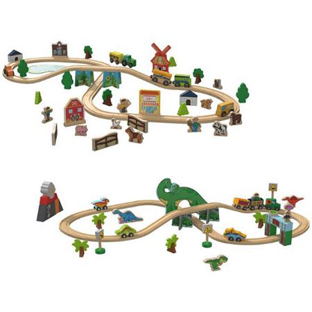 🚂 lupilu Farm oder Dinosaurier Holzeisenbahn-Set für 25,94€ (statt 40€)