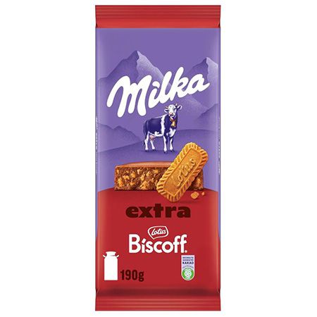 🍫 Milka Schokolade Extra mit Lotus Biscoff-Keksstückchen, 190g ab 2,84€ (statt 4€)