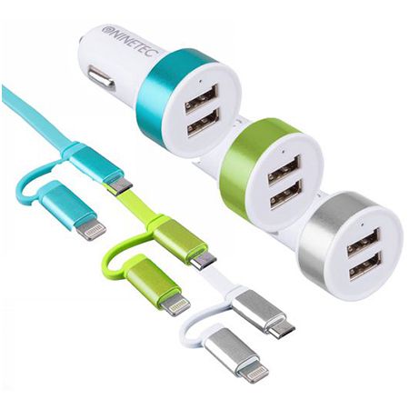 🚗 2 für 1: Doppelpack Ninetec NT-2CC15 KFZ-Adapter für 9,99€ (statt 18€)