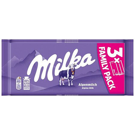 🍫 3er Family Pack Milka Alpenmilch-Schokoladentafel, je 90g ab 3,60€ (statt 5€)
