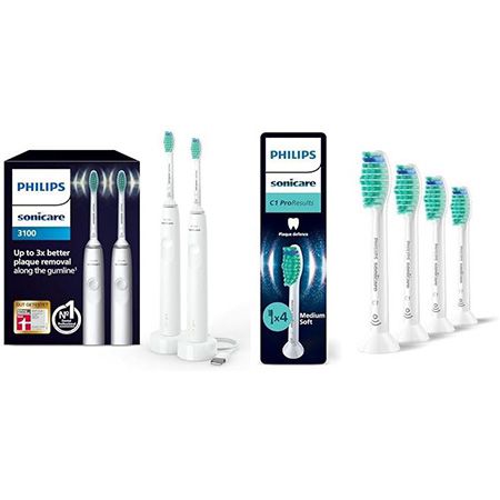 🪥 2er Set Philips Sonicare 3100 + Philips Sonicare C1 ProResults für 64,99€ (statt 84€)