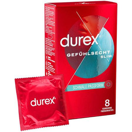 🛏️ 8er Pack Durex Gefühlsecht Slim Kondome für 8,31€ (statt 14€)