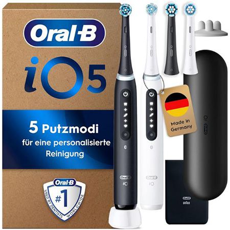 🪥 2er Pack Oral-B iO Series 5 Plus Edition Elektrische Zahnbürste für 146,99€ (statt 204€)