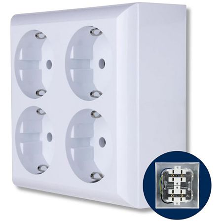 🔌 REV 4-Fach Aufputz-Steckdose, 16A, 230V für 4,49€ (statt 11€)