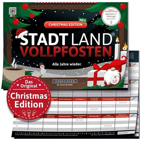 🃏 Denkriesen Stadt Land Vollpfosten Christmas Edition für 9,19€ (statt 14€)