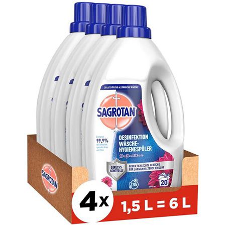 🧼 4 x 1,5 Liter Sagrotan Wäsche-Hygienespüler Duftedition ab 10€ (statt 12€)