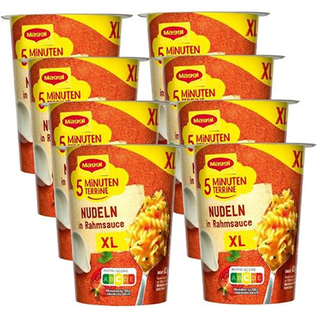 🍝 8er Pack Maggi 5 Minuten Terrine XL Nudeln in Rahmsauce ab 9,71€ (statt 14€)