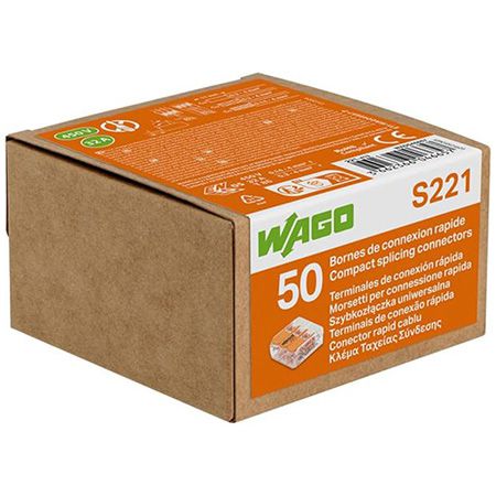 🔌 50er Pack WAGO 221 Serie 3-Leiter Verbindungsklemmen für 17,24€ (statt 21€)