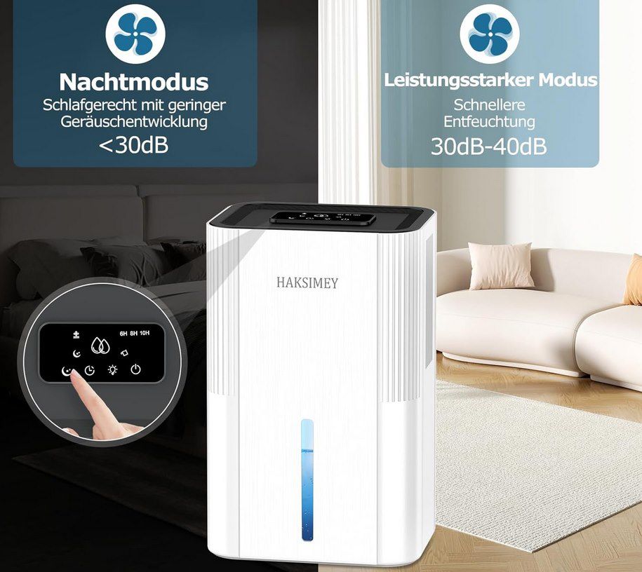 💧 HAKSIMEY MD603A Luftentfeuchter mit 2,8l Wassertank für 49,99€ (statt 68€)