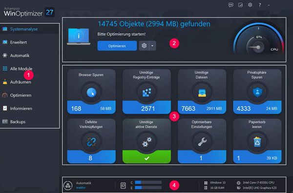 Download Adventskalender 2025 von Chip: Heute Ashampoo WinOptimizer 27