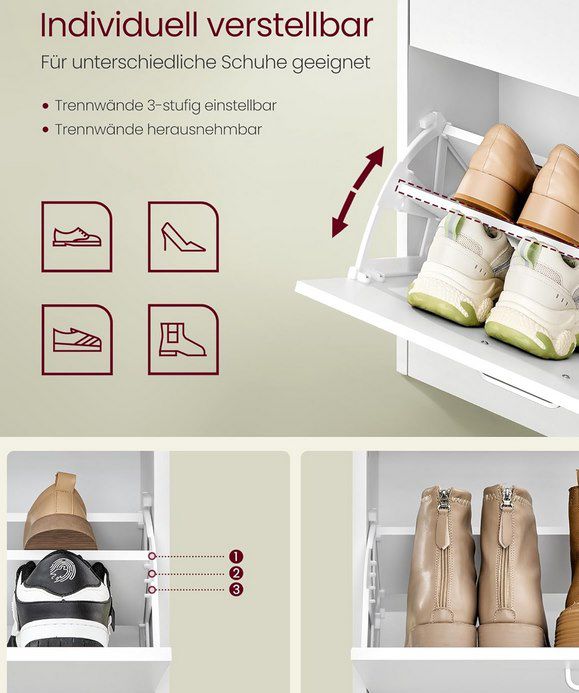 👟 VASAGLE Schuhschrank mit 4 Klappen für bis zu 28 Paare für 58,99€ (statt 100€)