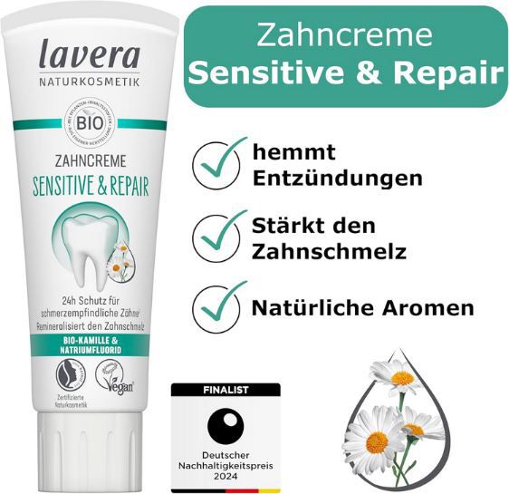 🪥 lavera Sensitive & Repair Zahncreme, 75ml ab 2,93€ (statt 4€)