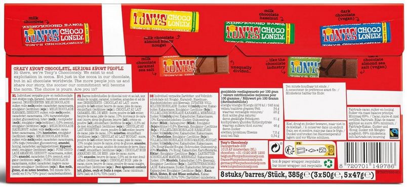 🍫 8er Pack Tonys Chocolonely Rainbow Tasting Pack ab 10,51€ (statt 15€)