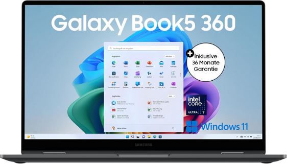 💻 Samsung Galaxy Book5 360 15,6 2 in 1 Laptop mit Intel Ultra 7 für 979€ (statt 1.200€)