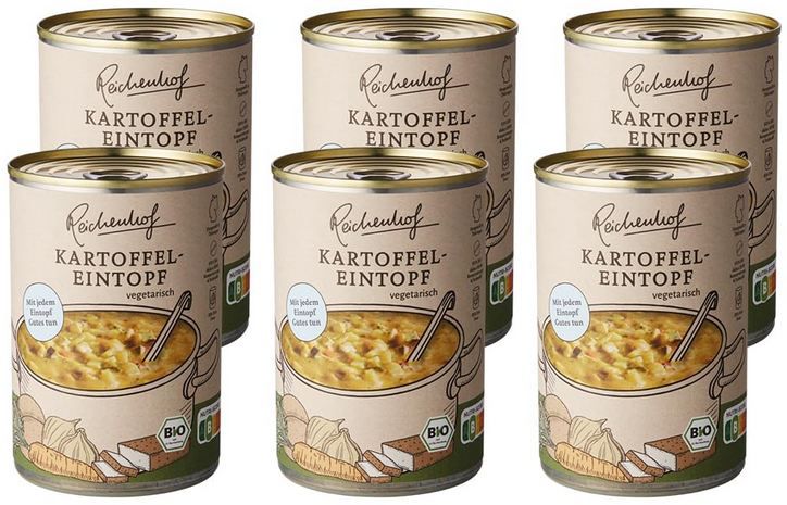 🍲 6er Pack Reichenhof Bio Kartoffeleintopf, 400g ab 13,41€ (statt 17€)