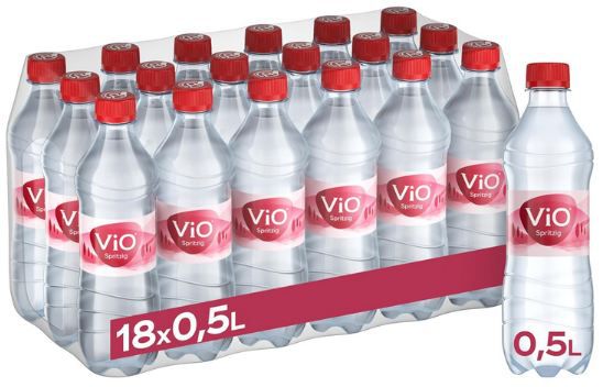 🥤 18er Pack ViO Wasser Spritzig mit Kohlensäure, 0,5L ab 10€ (statt 16€)   0,56€ pro Flasche