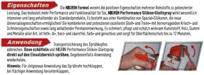 Nigrin HyBrid Silikon Gleitspray, 100 ml für 4,25€ (statt 8€)