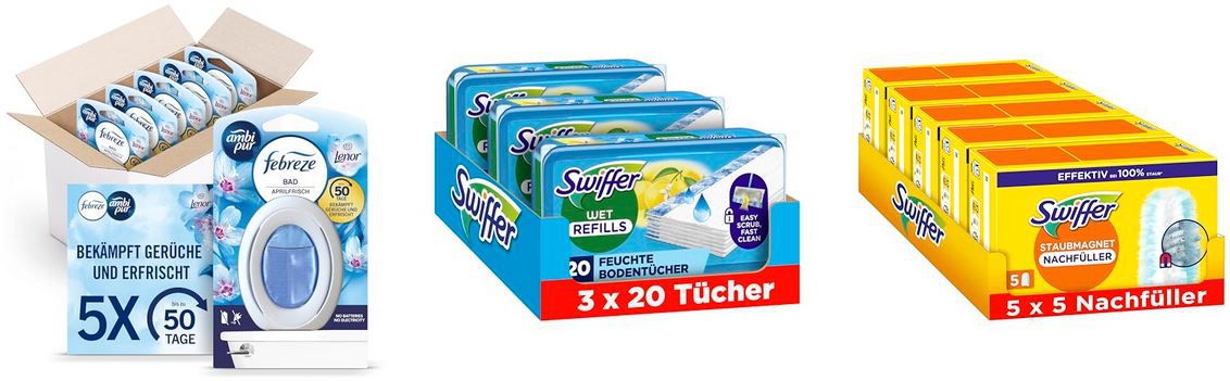 🧼 Amazon: 25% Rabatt ab 2 Artikel auf Haushalt - Febreze, Swiffer, Fairy, uvm. 🧼 Amazon: 25% Rabatt ab 2 Artikel auf Haushalt Febreze, Swiffer, Fairy, uvm.
