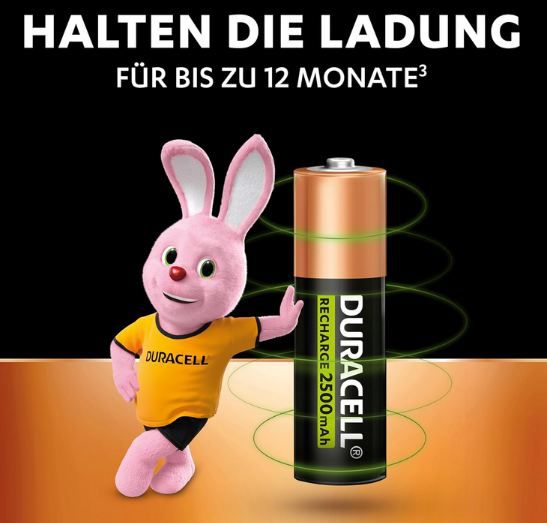 🔋 8er Pack Duracell AA Akkus mit 2.500 mAh ab 21,84€ (statt 28€)