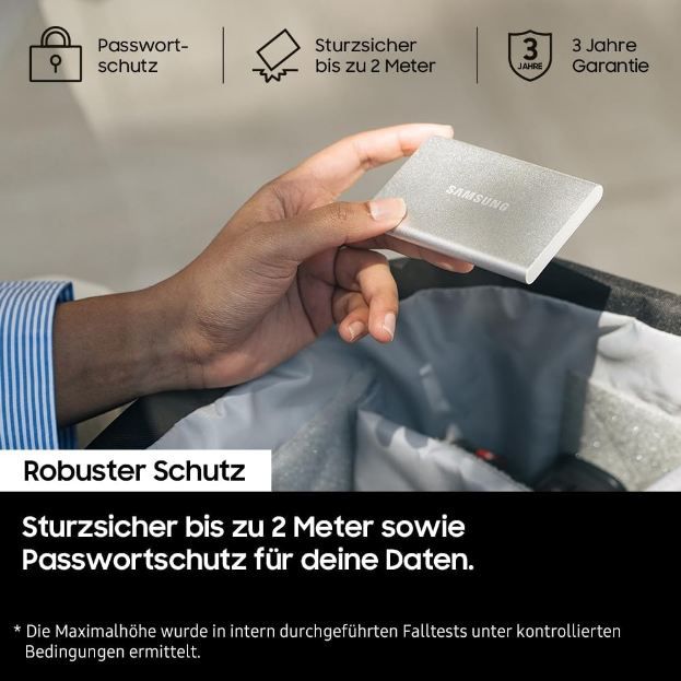 💾 Samsung Portable SSD T7 Resurrected Festplatte mit 1TB für 120,98€ (statt 134€)