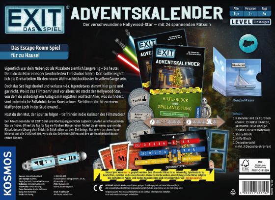 🎄 Kosmos EXIT Der verschwundene Hollywood Star Adventskalender für 17,99€ (statt 25€)