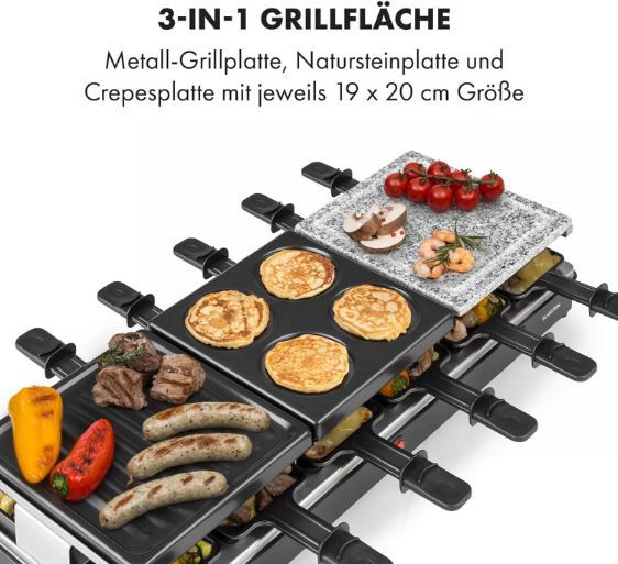 🥓 Klarstein Fonduelette XL 3 in 1 Raclette Grill & Fondue für 76,70€ (statt 98€)